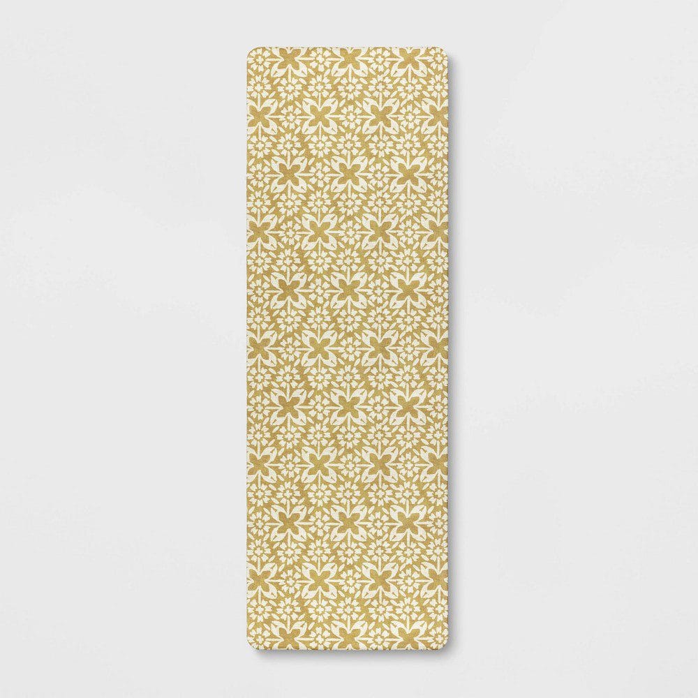 60" x 20" Tile Print Comfort Runner Yellow - Threshold