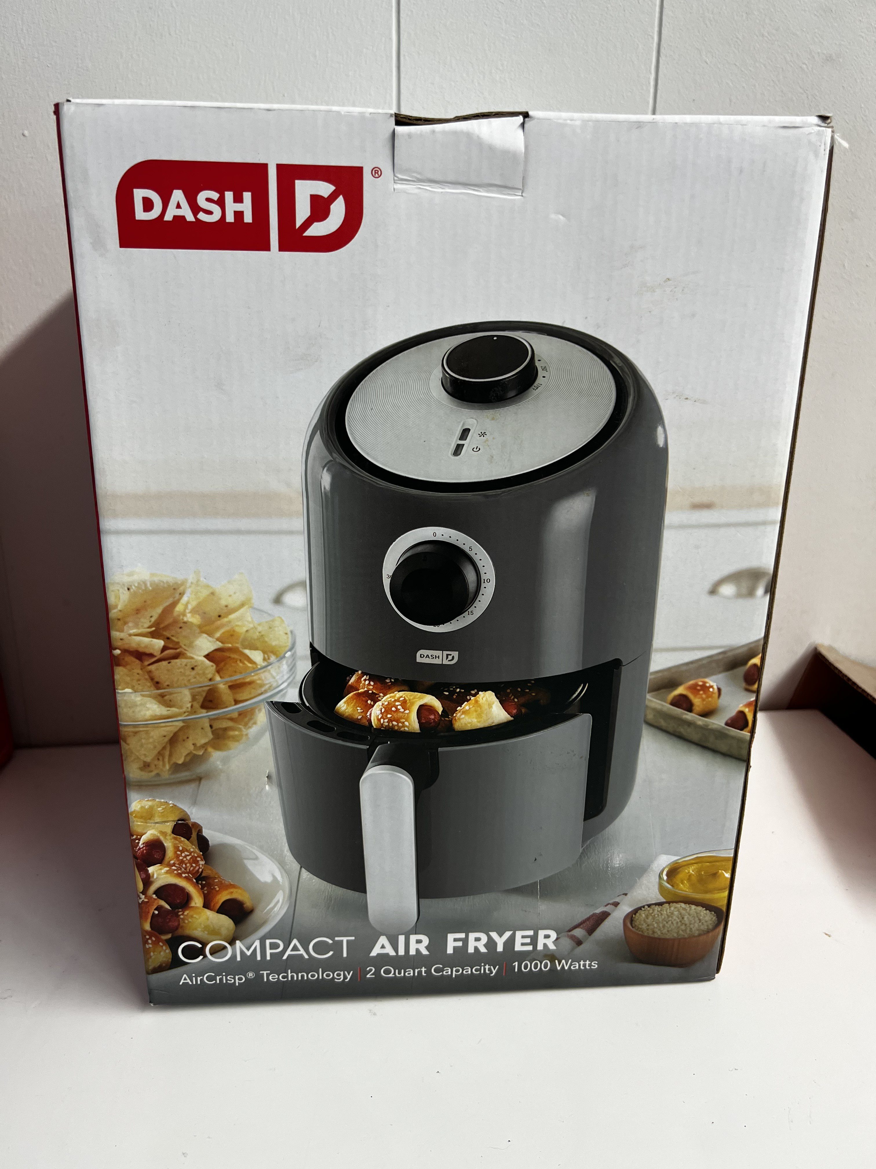 Dash 1000W 2qt SingleBasket Compact Air Fryer Gray Sofloria