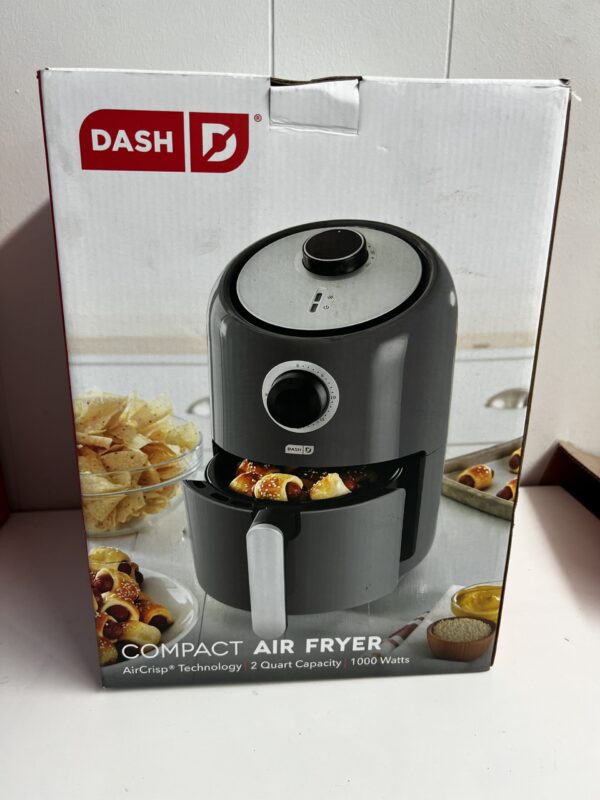 Dash 1000W 2qt Single-Basket Compact Air Fryer Gray
