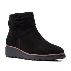 Clarks® Sharon Salon Women's Suede Ankle Boots, Black, Size 7