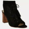 Marc Fisher Perforated Suede Lace-up Booties Satire 7 Black