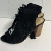 Marc Fisher Perforated Suede Lace-up Booties Satire 7 Black