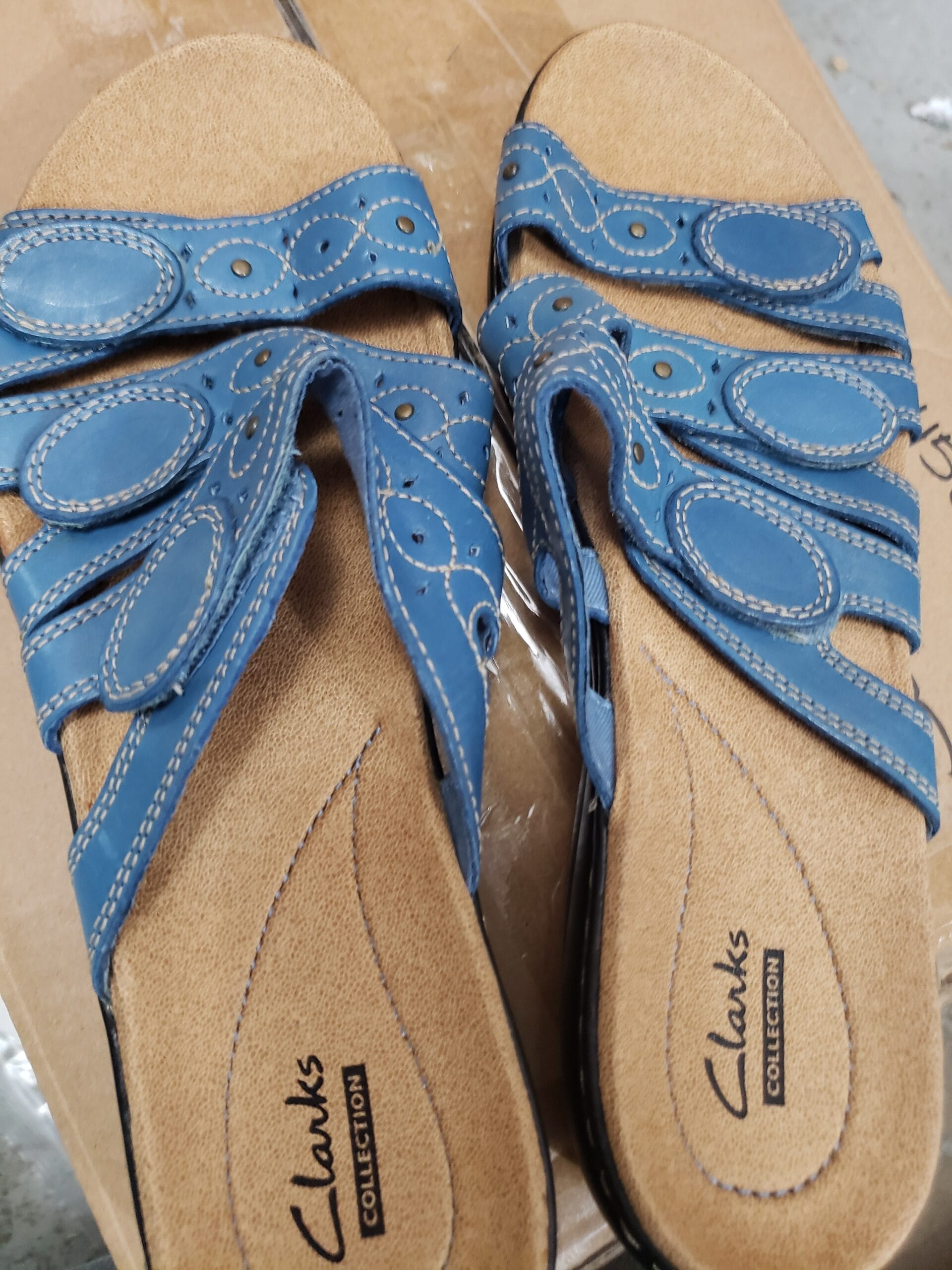 Clarks Collection Leather - Strap Slides - Leisa Cacti