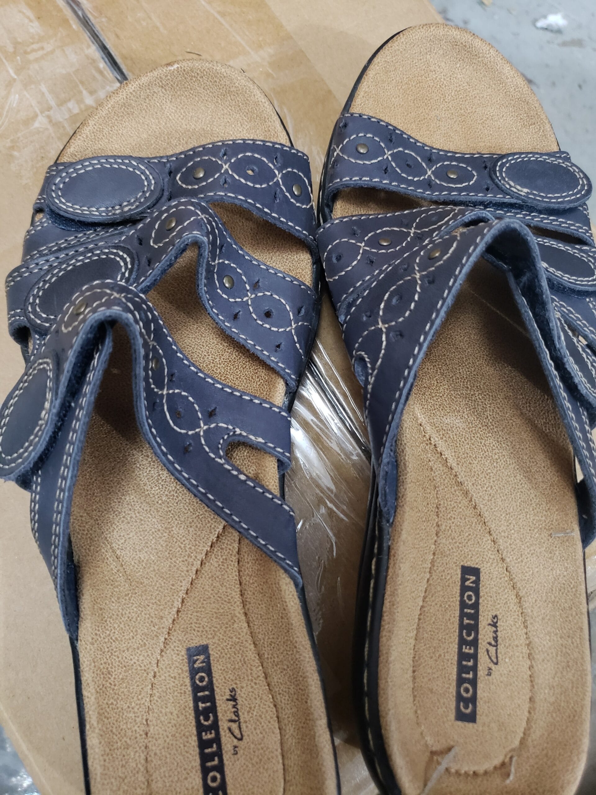 Clarks Collection Leather - Strap Slides - Leisa Cacti