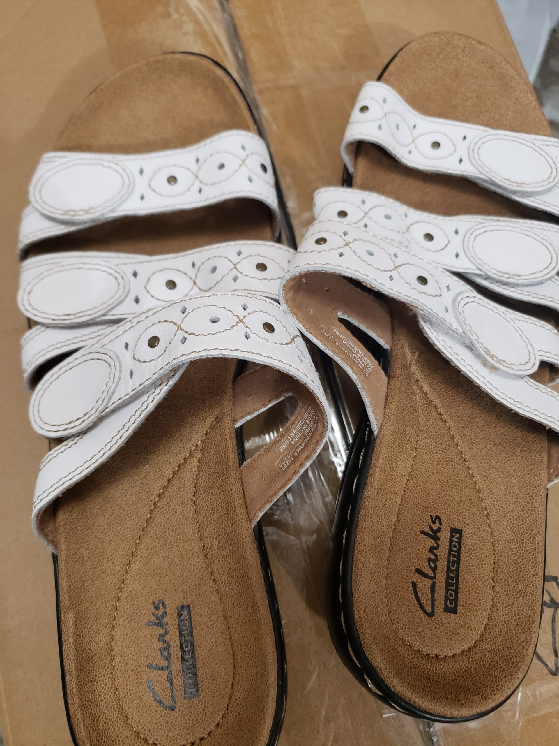 Clarks Collection Leather - Strap Slides - Leisa Cacti