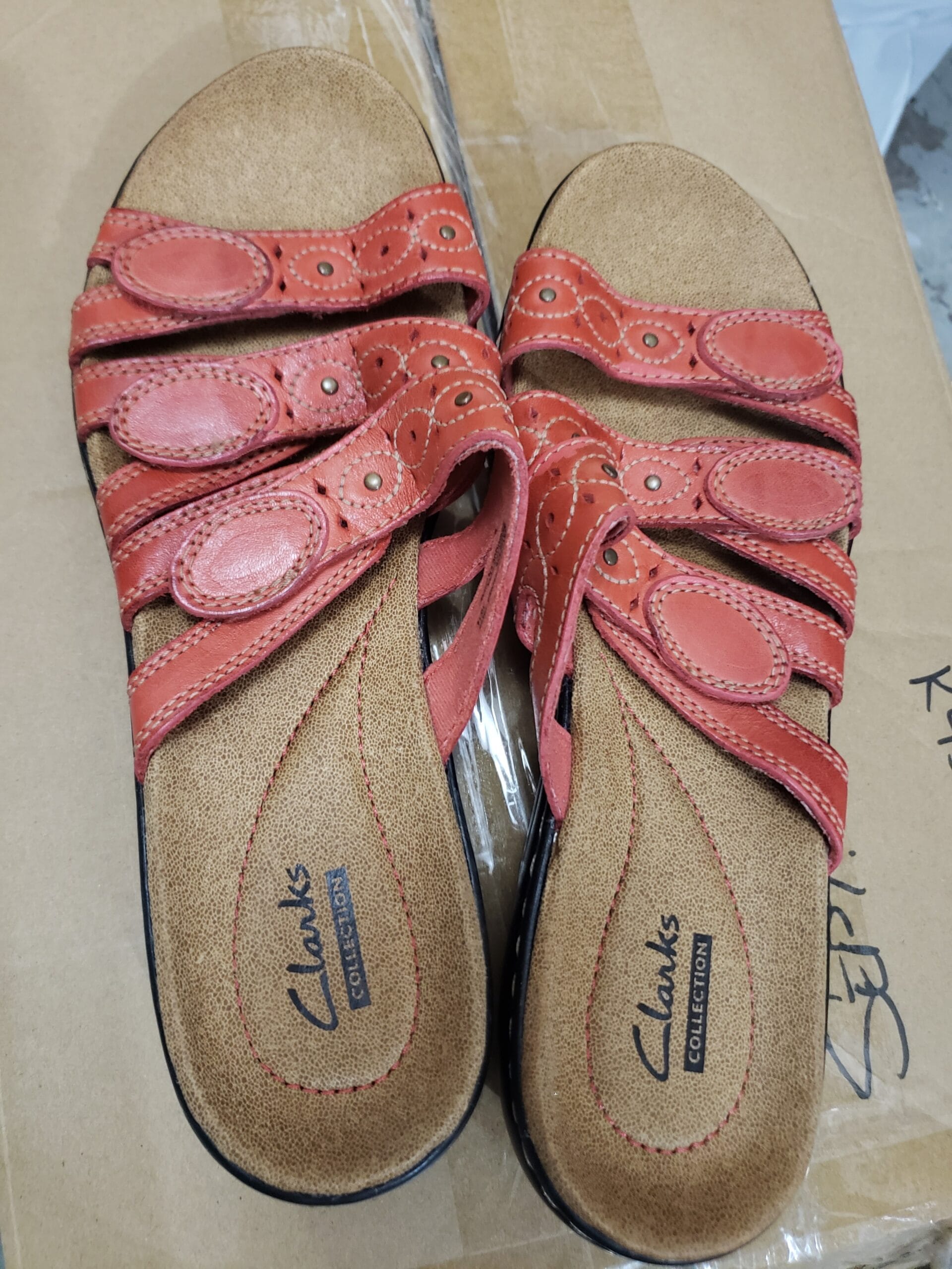 Clarks Collection Leather - Strap Slides - Leisa Cacti