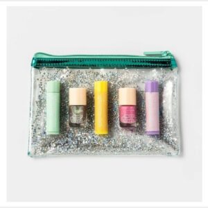 More Than Magic Kids Gift of Glam Lip Balm And Nail Glitter Bag 6 Piece Set