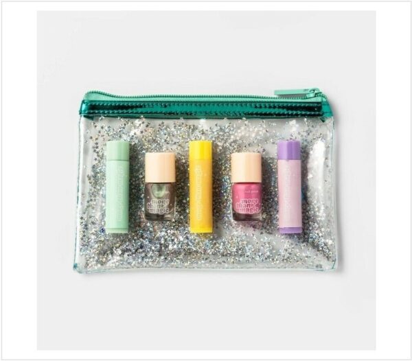 More Than Magic Kids Gift of Glam Lip Balm And Nail Glitter Bag 6 Piece Set