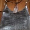Dooney & Bourke Savannah Croco Embossed Leather Hobo Bag Purse