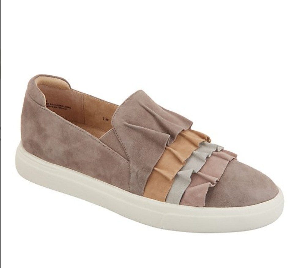 Vaneli Suede Ruffle Slip-on Shoes - Only