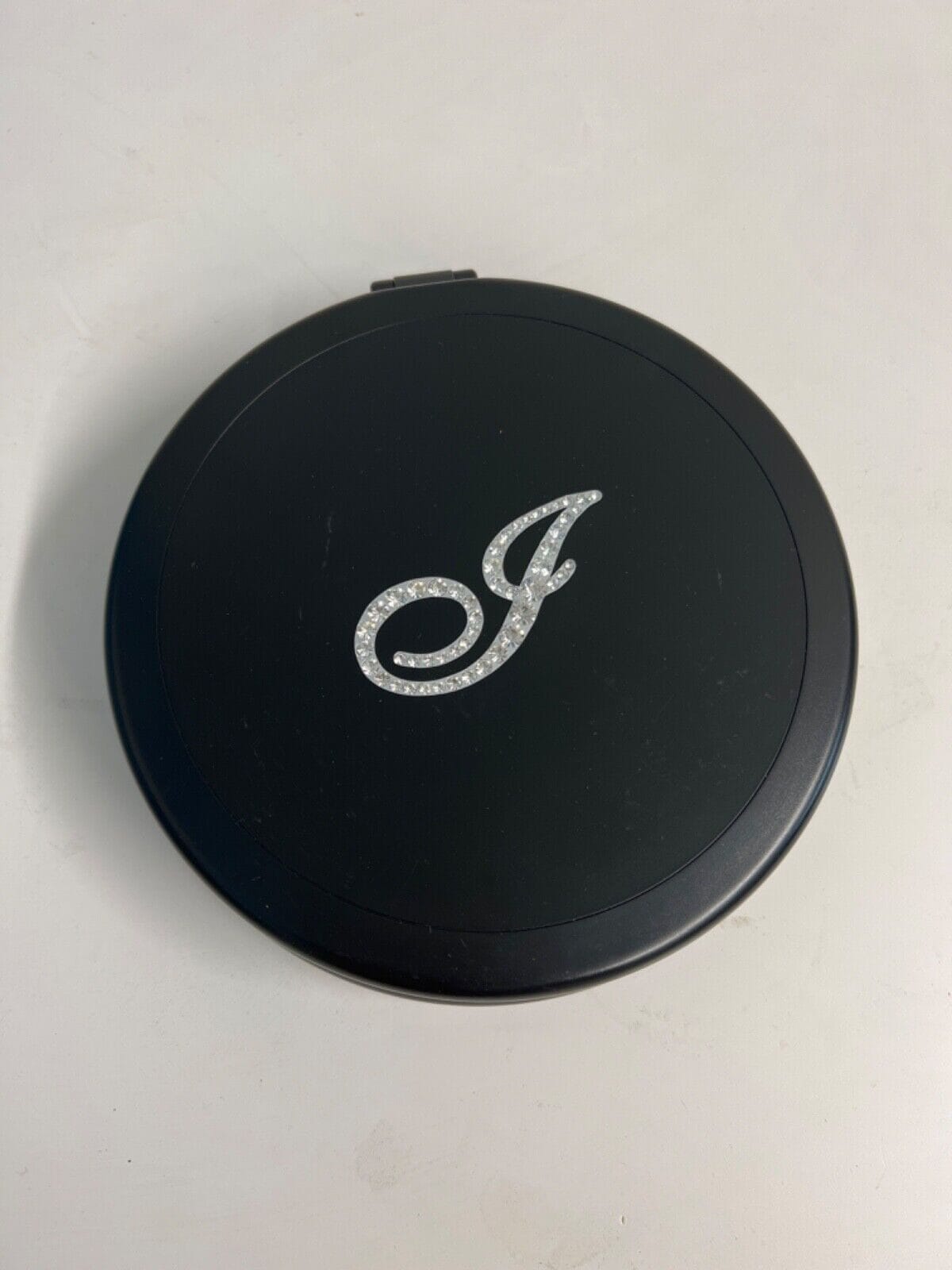 Black Dual Magnifying Mirror w/ Crystal Initial by Lori Greiner