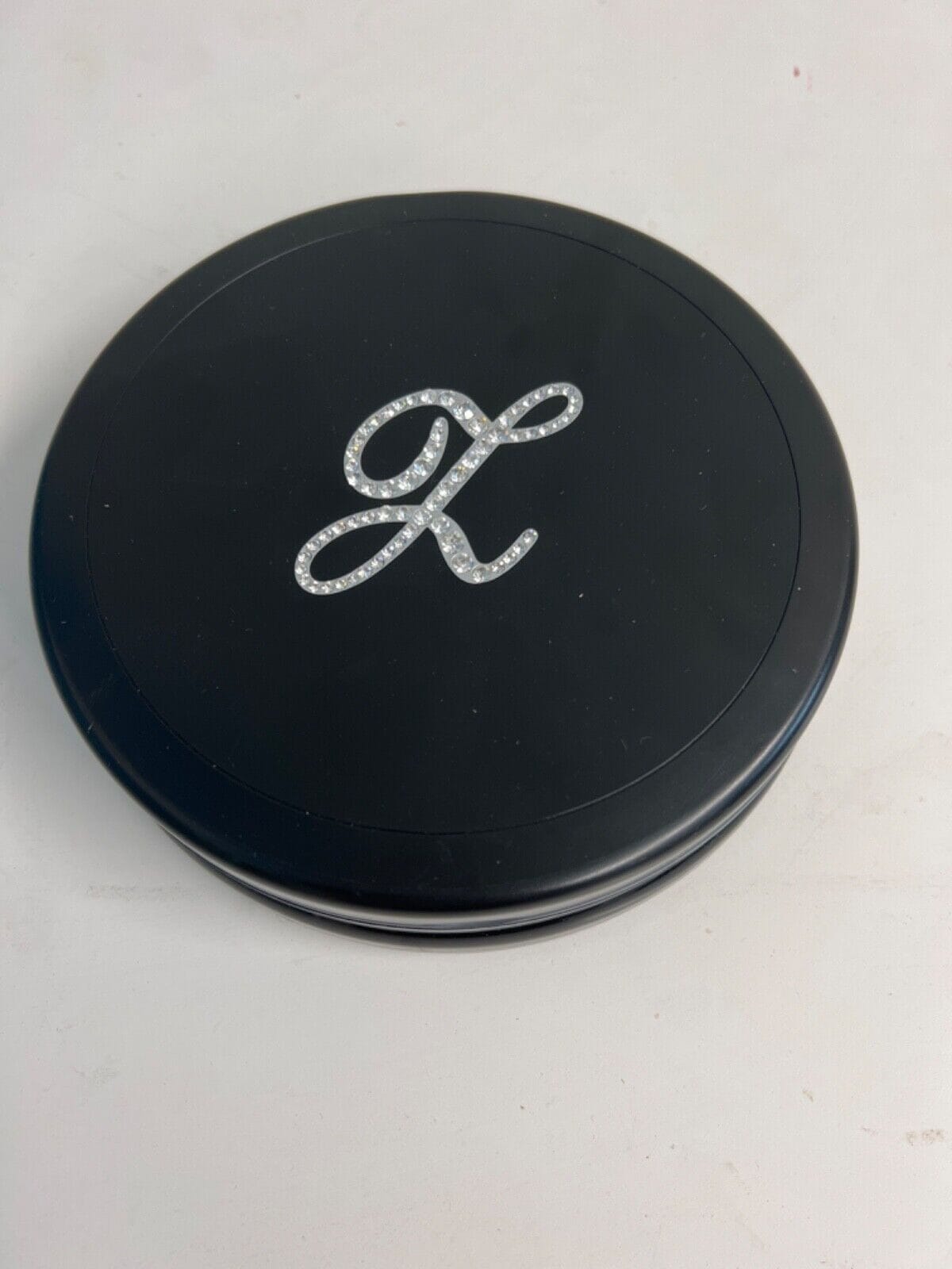 Black Dual Magnifying Mirror w/ Crystal Initial by Lori Greiner