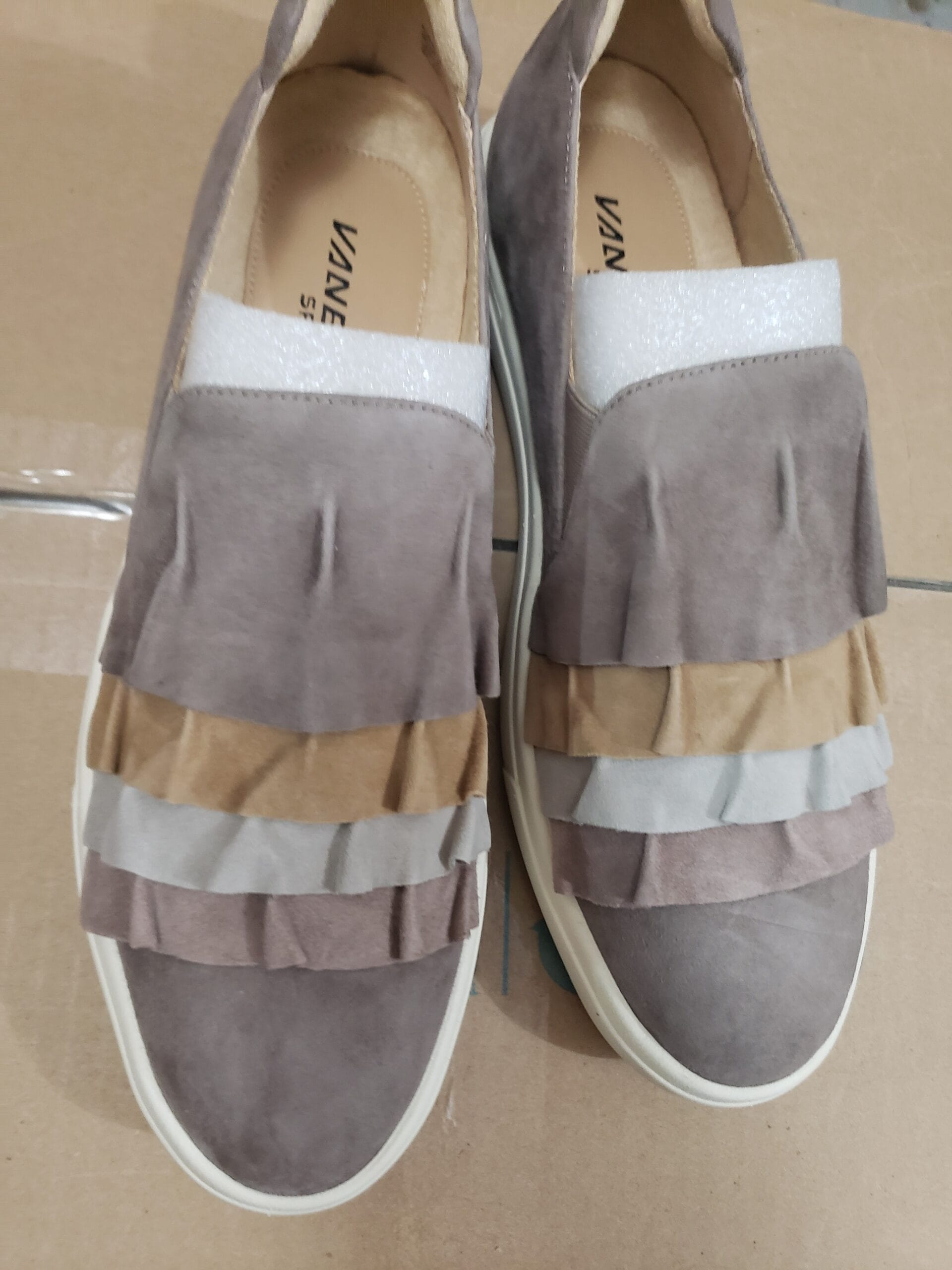 Vaneli Suede Ruffle Slip-on Shoes - Only