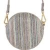 LOGO by Lori Goldstein Leather Circle Pouch with Skinny Strap Crossbody Bag LOGO by Lori Goldstein Leather Circle Pouch with Skinny Strap Crossbody Bag