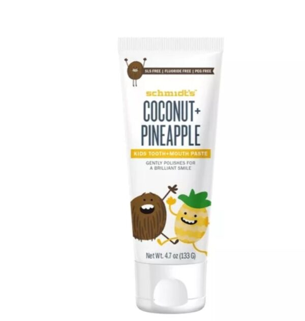Schmidt's Coconut + Pineapple Fluoride-Free Mouth and Toothpaste for Kids - 4.7oz