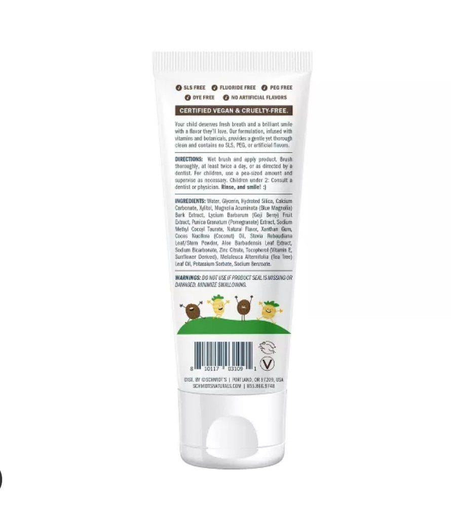 Schmidt's Coconut + Pineapple Fluoride-Free Mouth and Toothpaste for Kids - 4.7oz