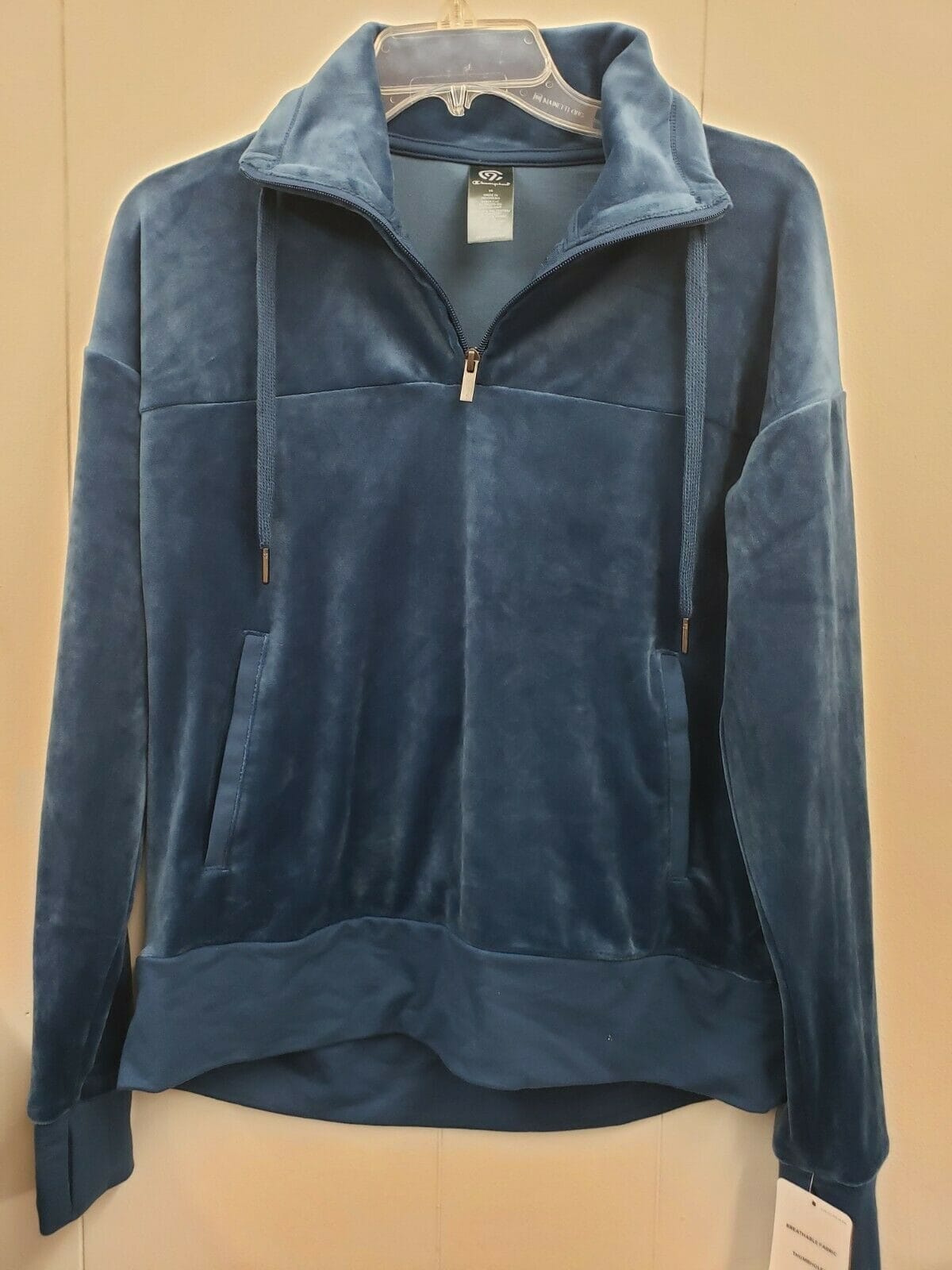 Women's C9 Champion Velour Cozy Quarter Zip Pullover Ebony Women's C9 Champion Velour Cozy Quarter Zip Pullover Ebony