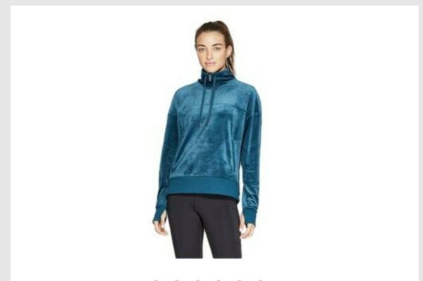 Women's C9 Champion Velour Cozy Quarter Zip Pullover Ebony