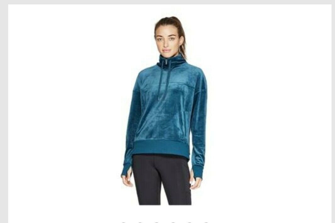 Women's C9 Champion Velour Cozy Quarter Zip Pullover Ebony Women's C9 Champion Velour Cozy Quarter Zip Pullover Ebony