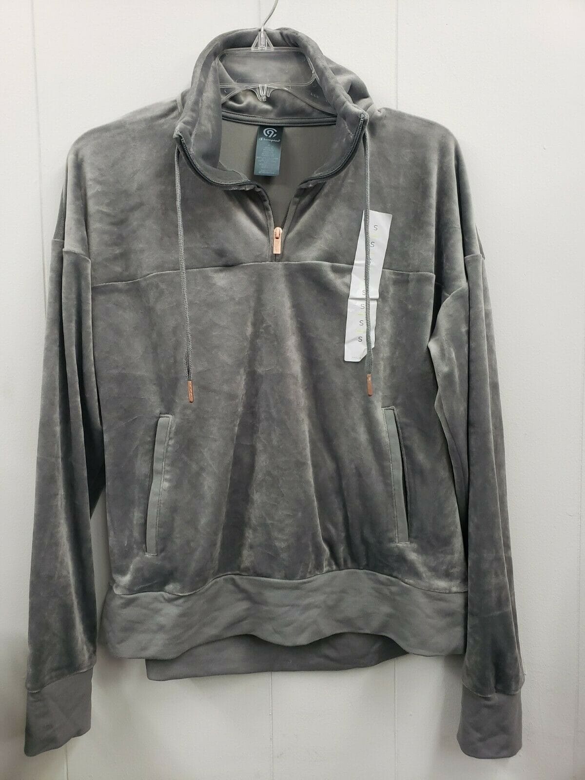 Women's C9 Champion Velour Cozy Quarter Zip Pullover Ebony Women's C9 Champion Velour Cozy Quarter Zip Pullover Ebony