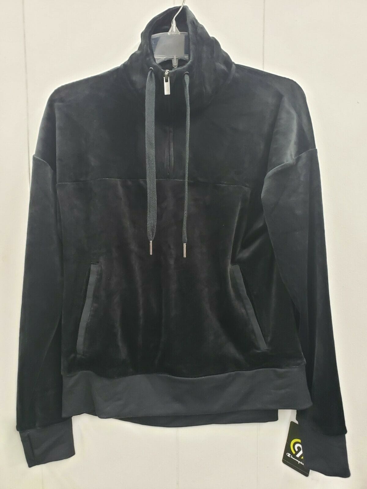 Women's C9 Champion Velour Cozy Quarter Zip Pullover Ebony Women's C9 Champion Velour Cozy Quarter Zip Pullover Ebony