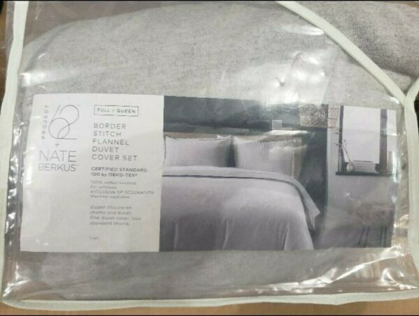 Border Stitch Flannel Duvet & Sham Set - Project 62 + Nate Berkus, Queen